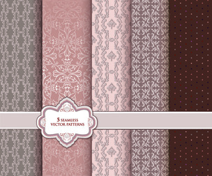 5 Neutral Texture patterns, Vector Seamless Texture, EPS File.