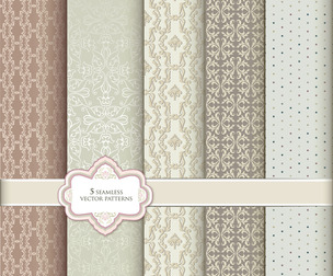 5 Vector patterns, Vector Seamless Texture, EPS File.