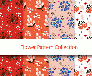 8 Flower patterns Vector Seamless Texture, EPS File.