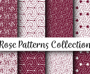 8 Geometric patterns with roseVector Seamless Texture, EPS File.