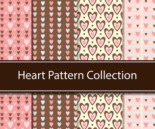 8 Vintage heart patterns, Vector Seamless Texture, EPS File.