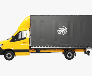 Yellow Modern Curtain Tautliner Van
