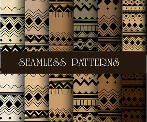 12 Boho Ethno patterns, vector Seamless Texture Patterns, EPS File.