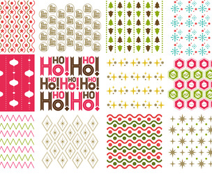 12 Christmas patterns, vector Seamless Texture Patterns, EPS File.