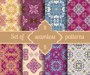 12 Rabbit Flower patterns, vector Seamless Texture Patterns, EPS File.