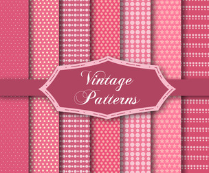 14 Pink Vintage patterns, vector Seamless Texture Patterns, EPS File.