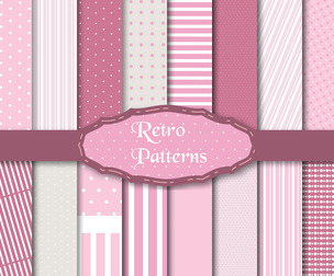 14 Retro patterns, vector Seamless Texture Patterns, EPS File.