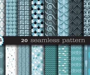 20 Blue patterns, vector Seamless Texture Patterns, EPS File.