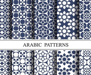 10 Islamic & Arabic pattern, Vector Seamless Texture, EPS File.