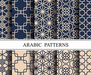 10 Islamic & Arabic pattern, Vector Seamless Texture, EPS File.