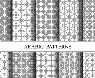 10 Islamic & Arabic pattern, Vector Seamless Texture, EPS File.