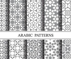 10 Islamic & Arabic pattern, Vector Seamless Texture, EPS File.