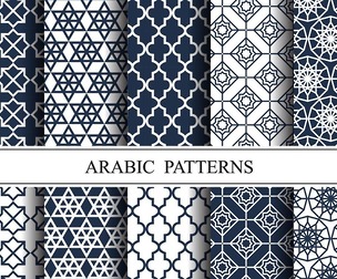 10 Islamic & Arabic pattern, Vector Seamless Texture, EPS File.