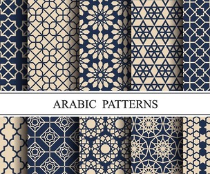 10 Islamic & Arabic pattern, Vector Seamless Texture, EPS File.