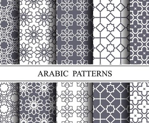 10 Islamic & Arabic pattern, Vector Seamless Texture, EPS File.