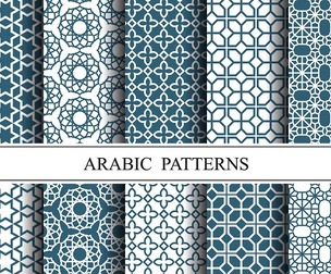 10 Islamic & Arabic pattern, Vector Seamless Texture, EPS File
