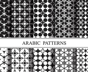 10 Islamic & Arabic pattern, Vector Seamless Texture, EPS File.