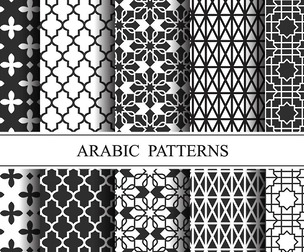 10 Islamic & Arabic pattern, Vector Seamless Texture, EPS File.