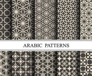 10 Islamic & Arabic pattern, Vector Seamless Texture, EPS File.