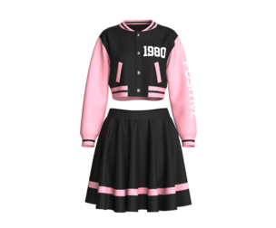 Girls Printed Bomber Jacket With Skirt | Marvelous / Clo3d / obj / fbx