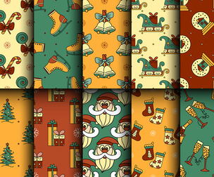 Christmas & Winter vector Seamless Texture Patterns, EPS File.