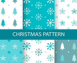 Christmas & Winter vector Seamless Texture Patterns, EPS File.