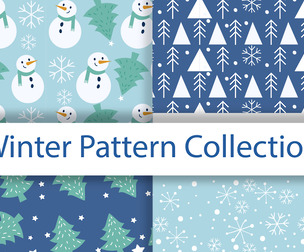 Christmas & Winter vector Seamless Texture Patterns, EPS File.