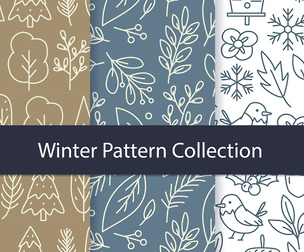 Christmas & Winter vector Seamless Texture Patterns, EPS File.