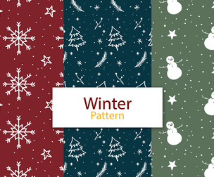 Christmas & Winter vector Seamless Texture Patterns, EPS File.