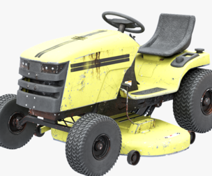 Old Ride-On Lawn Mower Realistic Garden Tractor PBR Textures