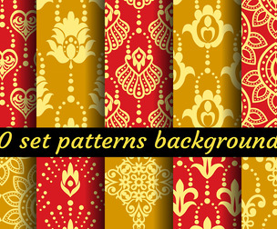 10 Autumn Vintage patternVector Seamless Texture, EPS File.
