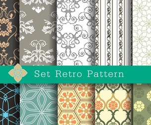 10 Classic Vintage patternVector Seamless Texture, EPS File.
