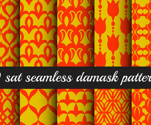10 Damask patterns Vector Seamless Texture, EPS File.