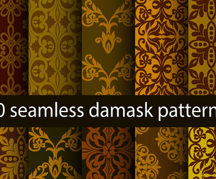 10 Damask patterns 1Vector Seamless Texture, EPS File.