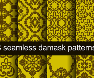 10 Damask patterns 1Vector Seamless Texture, EPS File.