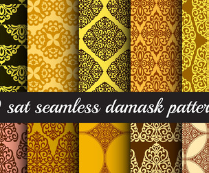 10 Damask patterns 1Vector Seamless Texture, EPS File.