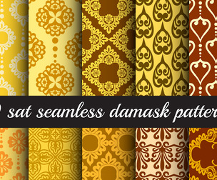 10 Damask patterns 1Vector Seamless Texture, EPS File.