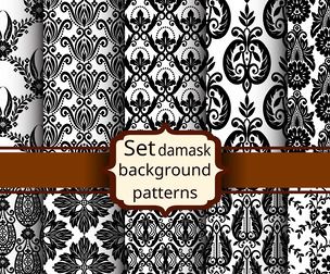 10 Damask patterns Vector Seamless Texture, EPS File.