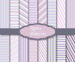 16 Retro Stripe patterns, vector Seamless Texture Patterns, EPS File.