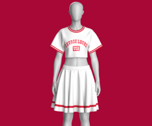 Girls Printed Crop Top With Skirt - SAVAGE LOOKS | Marvelous / Clo3d / obj / fbx
