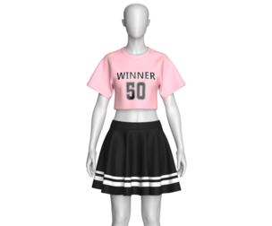 Girls Basketball Crop Top With Skirt - Winner | Marvelous / Clo3d / obj / fbx