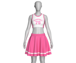Girls Basketball Printed Top With Skirt - 75 | Marvelous / Clo3d / obj / fbx