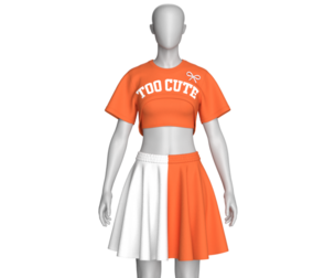 Girls Crop T-shirt With Skirt | Marvelous / Clo3d / obj / fbx