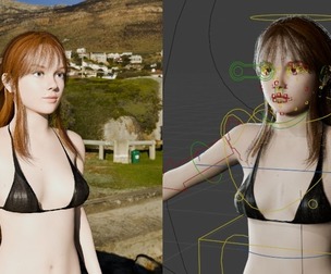 Mika – Beachwear Character  Fully Rigged 3D Model