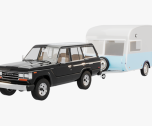 Toyota Land Cruiser J60 and Classic Camping Caravan