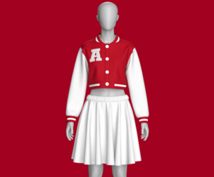 Girls Bomber Jacket With Skirt | Marvelous / Clo3d / obj / fbx