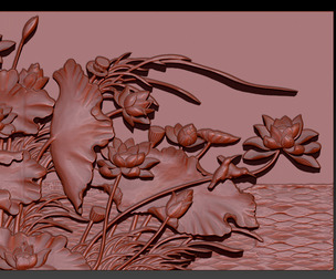 LOTUS POND BAS-RELIEF 3D MODEL - V3