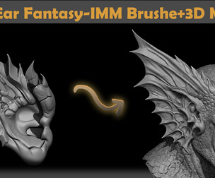 Creature Ears IMM and 3dmodel  Volume 01