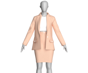 Girls Corporate Code And Skirt Outfit | Marvelous / Clo3d / obj / fbx