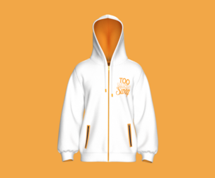 Men Printed Zip Hoodie - TOO MUCH SWAG | Marvelous / Clo3d / obj / fbx